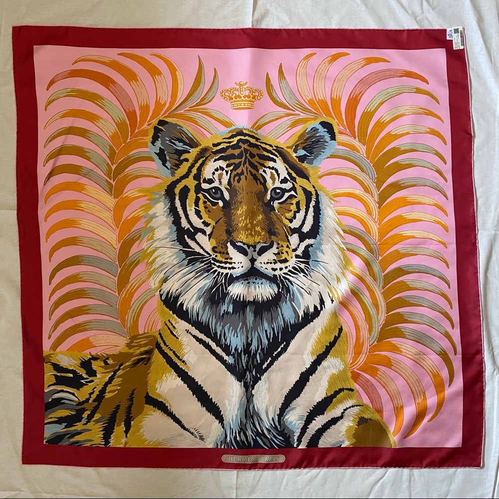Hermes Tigre Royal double face scarf 90
